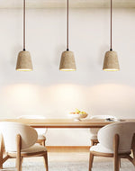 Travertine Cone Pendant Light – Natural Stone Illumination for Modern Interiors
