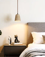 Travertine Cone Pendant Light – Natural Stone Illumination for Modern Interiors