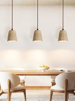 Travertine Cone Pendant Light – Natural Stone Illumination for Modern Interiors
