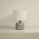 Ebony Vine Ceramic Table Lamp with Beige Fabric Shade