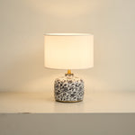 Ebony Vine Ceramic Table Lamp with Beige Fabric Shade