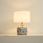 Ebony Vine Ceramic Table Lamp with Beige Fabric Shade