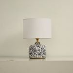 Ebony Vine Ceramic Table Lamp with Beige Fabric Shade