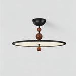Eclipsa Modern LED Flush Mount Ceiling Light in Black and Walnut