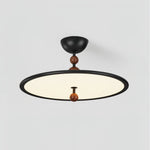 Eclipsa Modern LED Flush Mount Ceiling Light in Black and Walnut