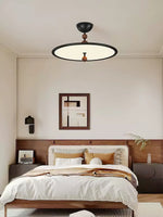 Eclipsa Modern LED Flush Mount Ceiling Light in Black and Walnut