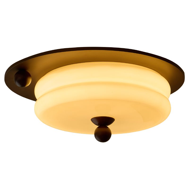 Eclipse Charm LED Ceiling Light in Walnut and Opal Glass