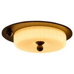 Eclipse Charm LED Ceiling Light in Walnut and Opal Glass
