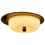 Eclipse Charm LED Ceiling Light in Walnut and Opal Glass
