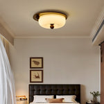 Eclipse Charm LED Ceiling Light in Walnut and Opal Glass