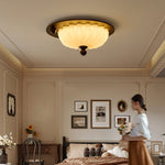 Eclipse Charm LED Ceiling Light in Walnut and Opal Glass