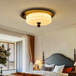 Eclipse Charm LED Ceiling Light in Walnut and Opal Glass