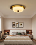 Eclipse Charm LED Ceiling Light in Walnut and Opal Glass