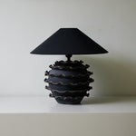 Eclipse Ruffle Ceramic Table Lamp with Black Fabric Shade