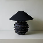 Eclipse Ruffle Ceramic Table Lamp with Black Fabric Shade