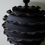 Eclipse Ruffle Ceramic Table Lamp with Black Fabric Shade