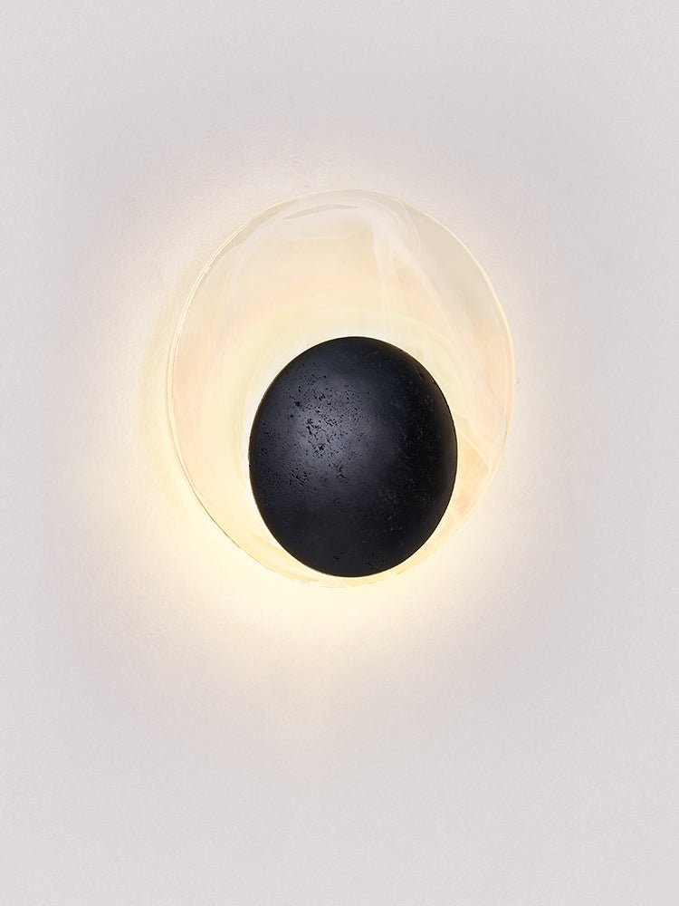 Eclipse Shell Wall Sconce in Black Travertine with LED