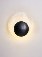 Eclipse Shell Wall Sconce in Black Travertine with LED