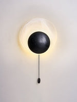 Eclipse Shell Wall Sconce in Black Travertine with LED
