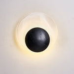 Eclipse Shell Wall Sconce in Black Travertine with LED