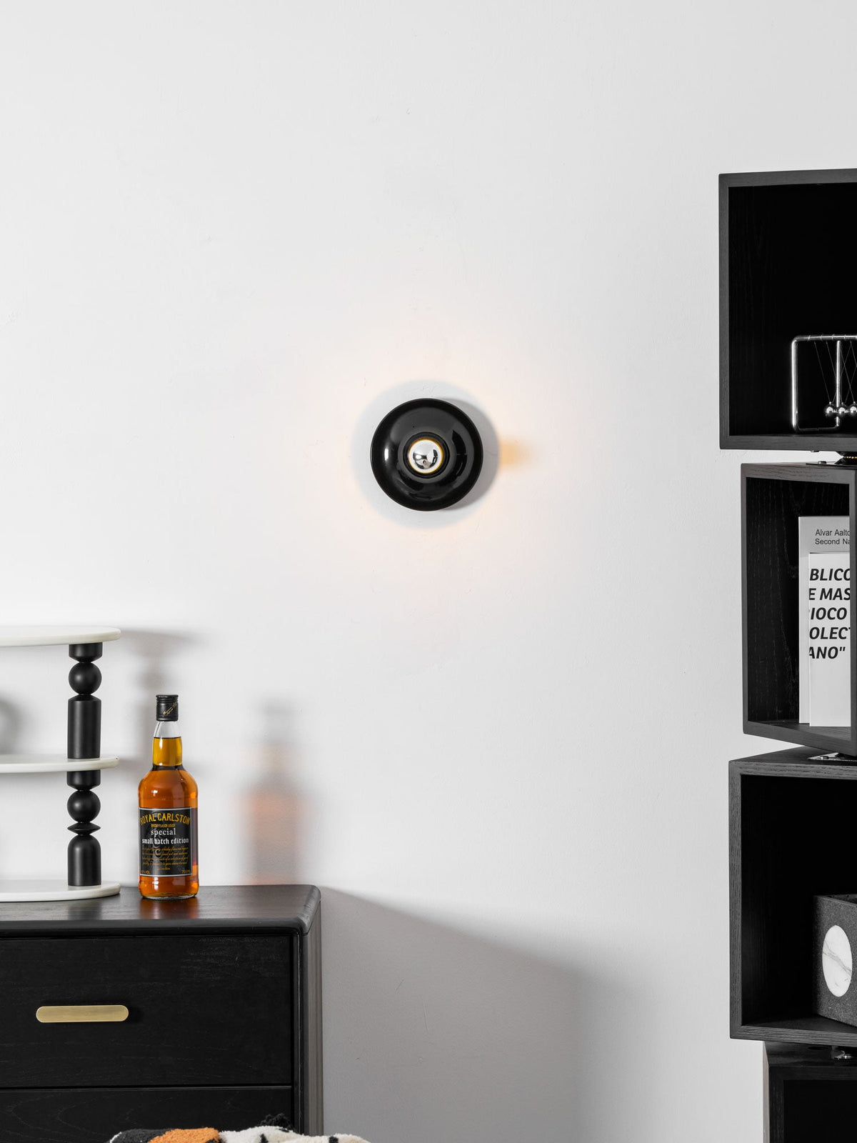 Eclipta Wall Sconce – Sculptural Metal & Glass Halo Light for Modern Interiors