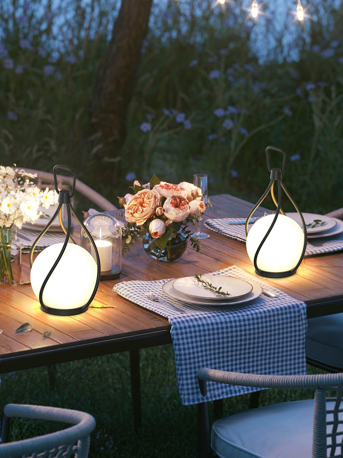 Eclisse Orb Lantern Rechargeable Table Lamp