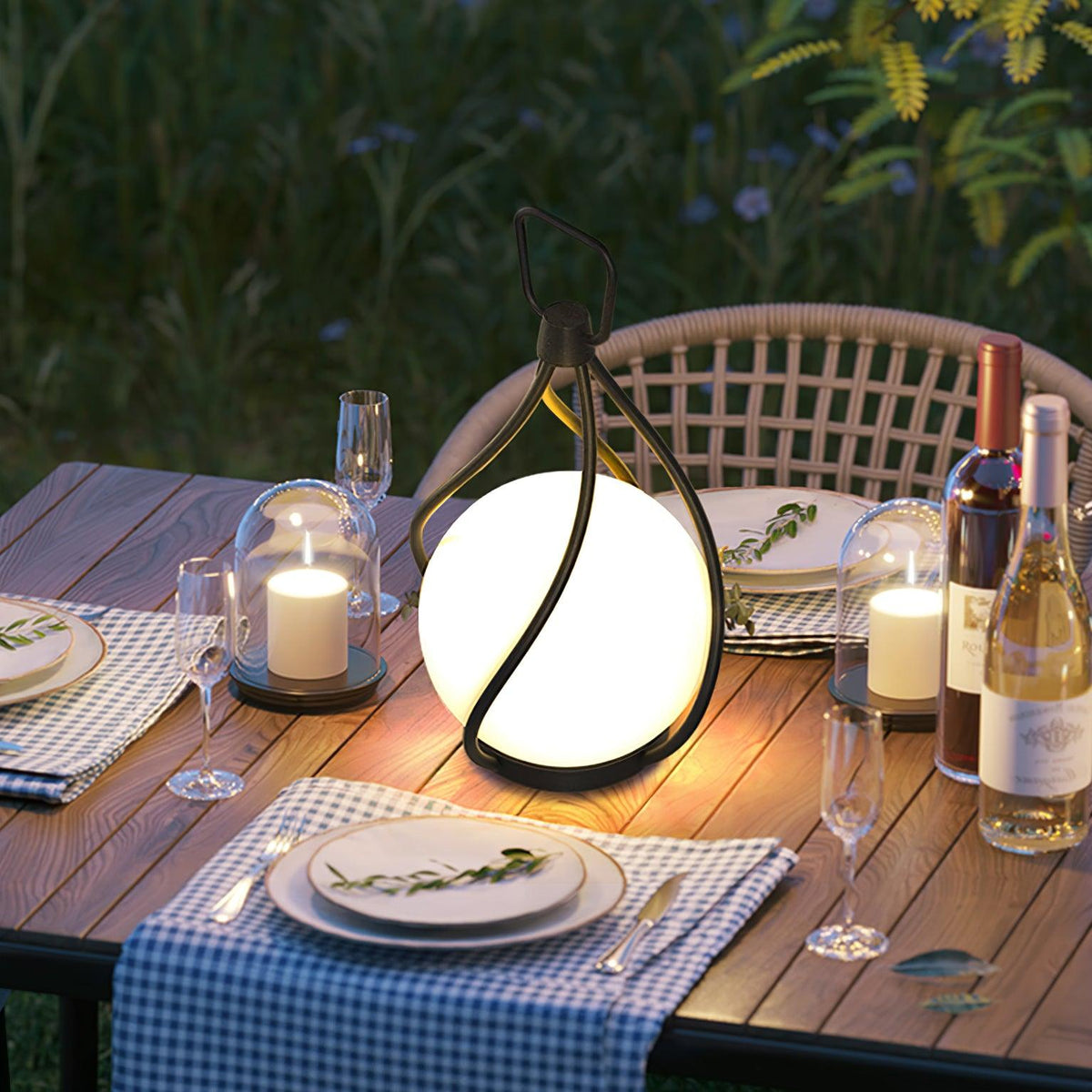 Eclisse Orb Lantern Rechargeable Table Lamp