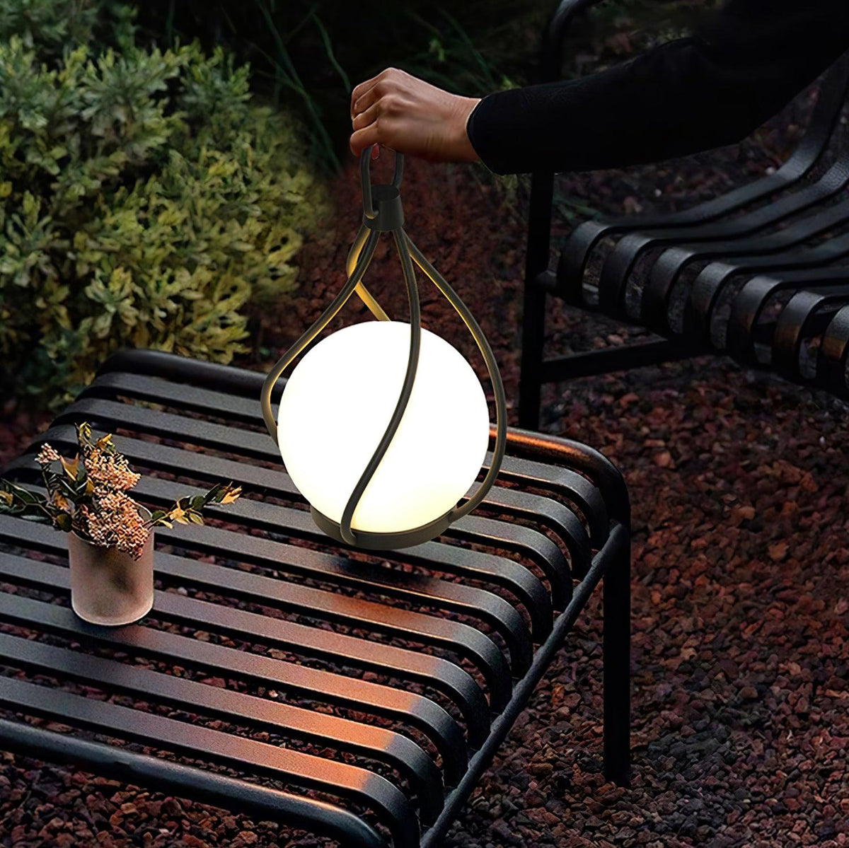 Eclisse Orb Lantern Rechargeable Table Lamp