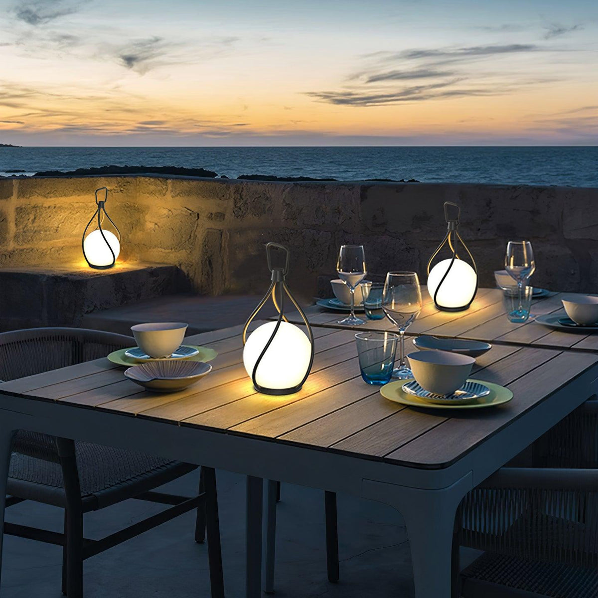 Eclisse Orb Lantern Rechargeable Table Lamp