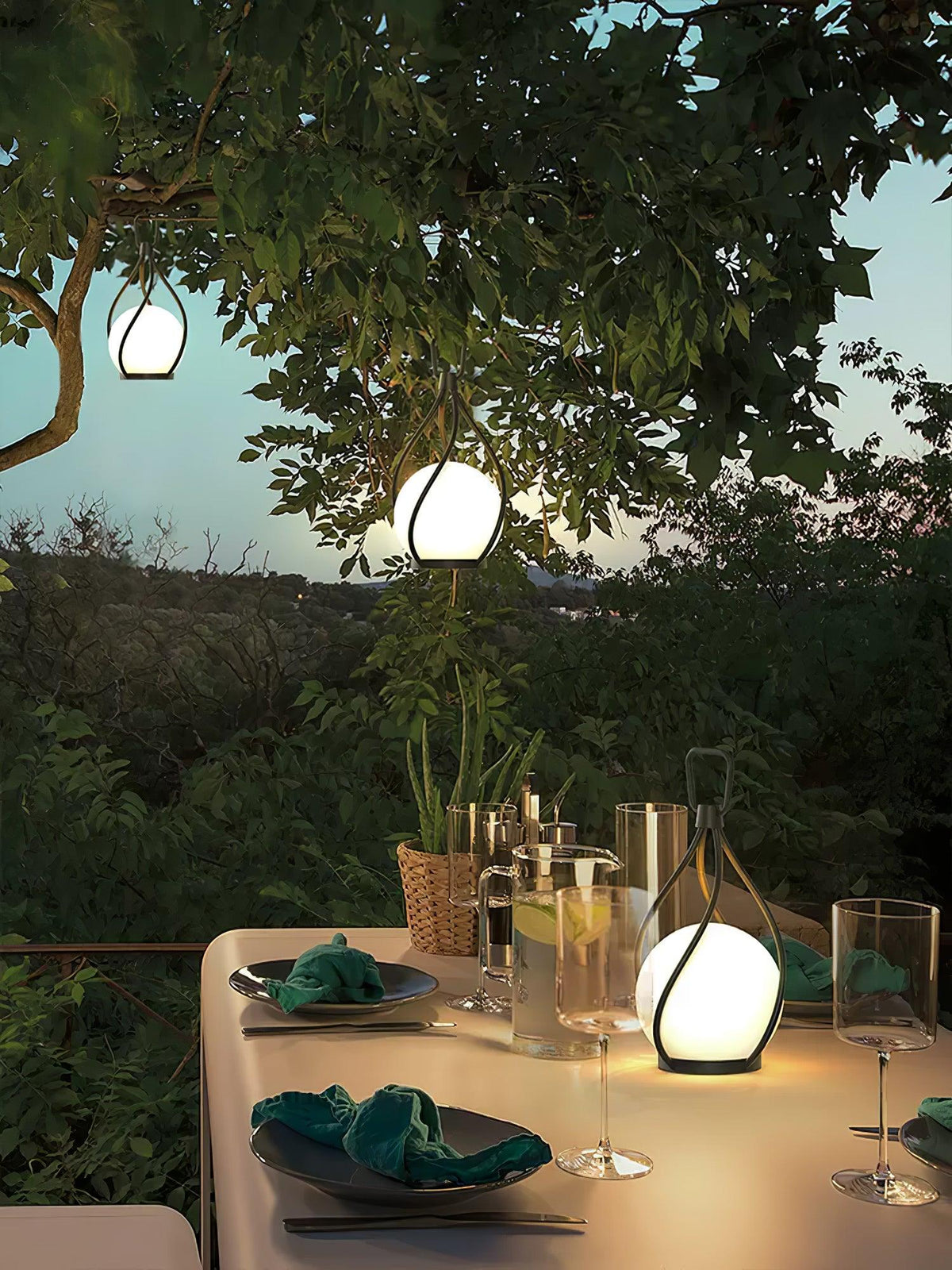 Eclisse Orb Lantern Rechargeable Table Lamp