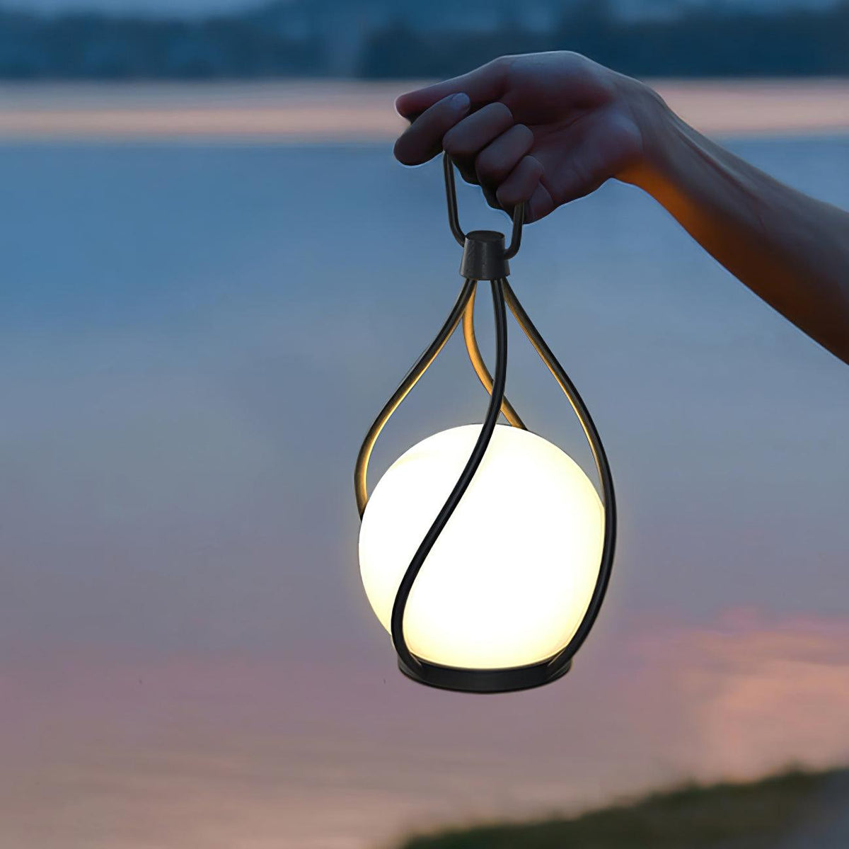 Eclisse Orb Lantern Rechargeable Table Lamp