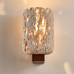 Edenstone Travertine Wall Sconce with Walnut Wood Accent