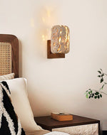 Edenstone Travertine Wall Sconce with Walnut Wood Accent