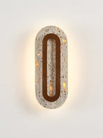 Edrin Travertine LED Wall Sconce with Walnut Accent – Modern Sculptural Lighting