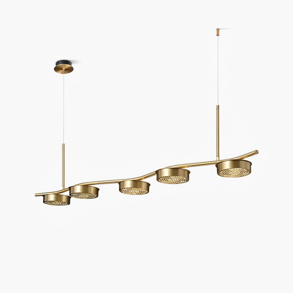 Aldo Six-Light LED Linear Chandelier in Aged Brass