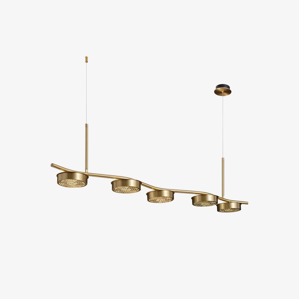 Aldo Six-Light LED Linear Chandelier in Aged Brass