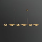 Aldo Six-Light LED Linear Chandelier in Aged Brass
