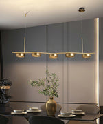 Aldo Six-Light LED Linear Chandelier in Aged Brass