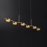 Aldo Six-Light LED Linear Chandelier in Aged Brass