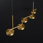 Aldo Six-Light LED Linear Chandelier in Aged Brass