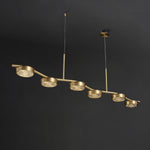 Aldo Six-Light LED Linear Chandelier in Aged Brass