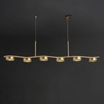 Aldo Six-Light LED Linear Chandelier in Aged Brass