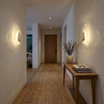 Eira Travertine Wall Sconce with Glass Shade for Modern Interiors