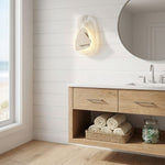 Eira Travertine Wall Sconce with Glass Shade for Modern Interiors