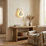 Eira Travertine Wall Sconce with Glass Shade for Modern Interiors