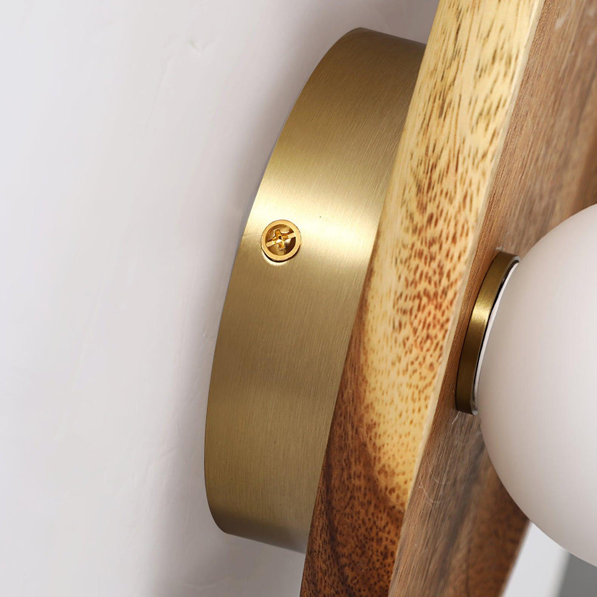 Eivor Plug-in Wall Sconce in Natural Walnut Wood and Glass