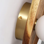 Eivor Plug-in Wall Sconce in Natural Walnut Wood and Glass