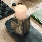 Elara Agate Candle Holder – Natural Stone Table Decor