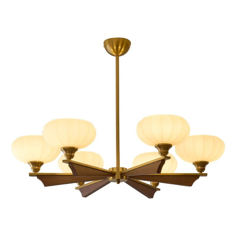 Elara Bloom Chandelier – Modern Brass & Glass Pendant Light