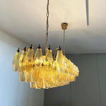 Elegant Amber Murano Poliedri Glass Chandelier
